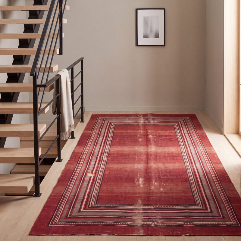 Tapis Ripple2 moderne, minimaliste, à bordure géométrique, rouge, noir, gris et blanc, antidérapant, à poils courts, pour l'intérieur et l'extérieur, adapté aux animaux domestiques, salon, chambre, salle à manger, entrée, couloir, bureau, lavable