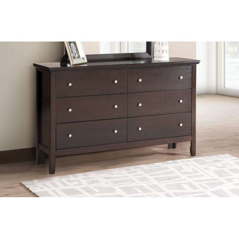 Mayflower 59'' W 6 - Drawer Dresser, Cappuccino