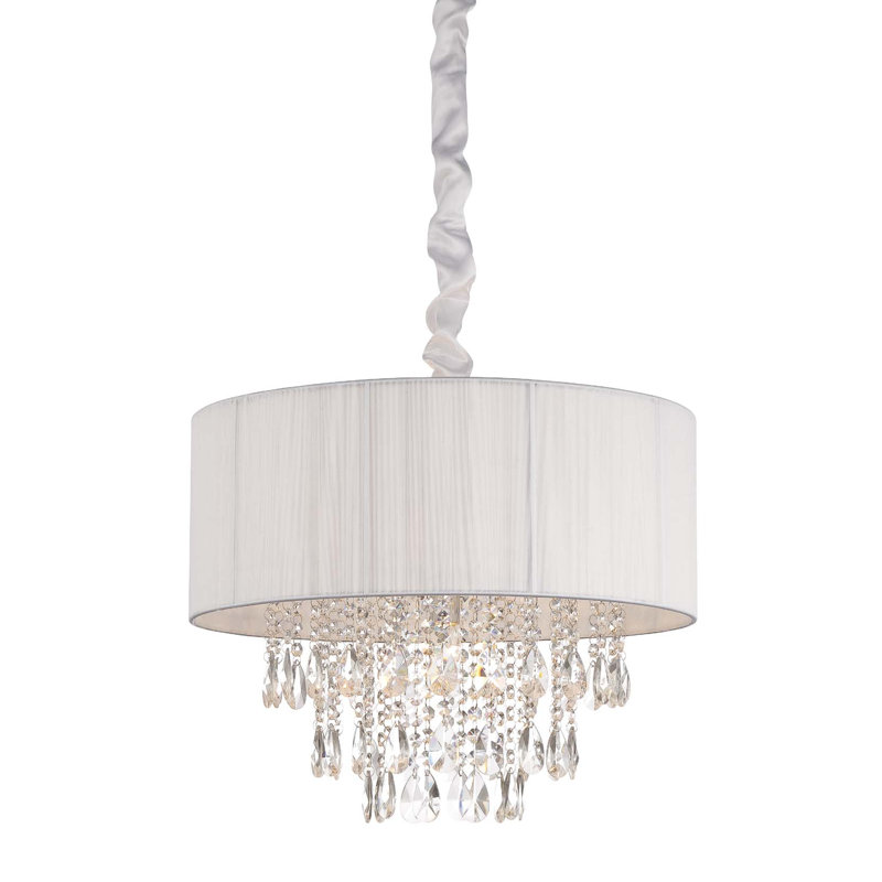 6 - Light Semi Flush Mount, White