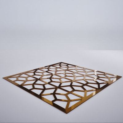 Akron Decorative Fretwork Acrylic Wall Panels, Large, 23 3/8"W x 23 3/8"H x 1/8"T, Bronze Mirror