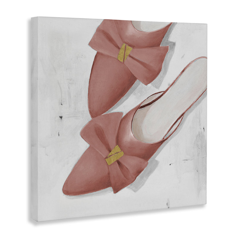 «Pink Kitten Heels», art mural sur toile par Lorenzo Collective, H 17 po x l 17 po