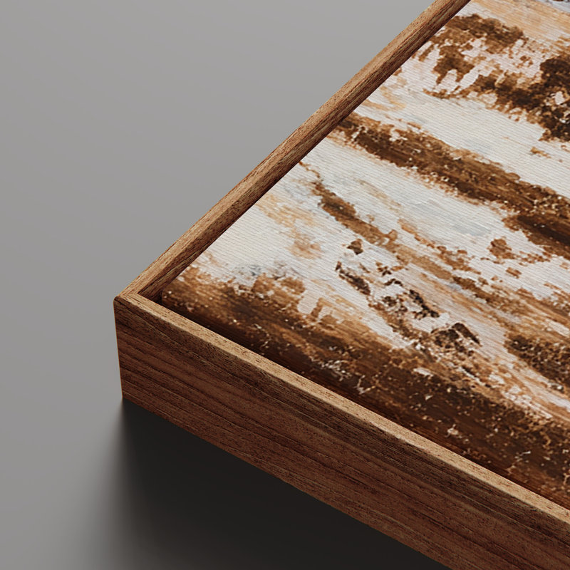 «Brown Cream Abstract Organic Modern Neutral Art», reproduction d'art encadrée, H 36 po x l 24 po, Naturel