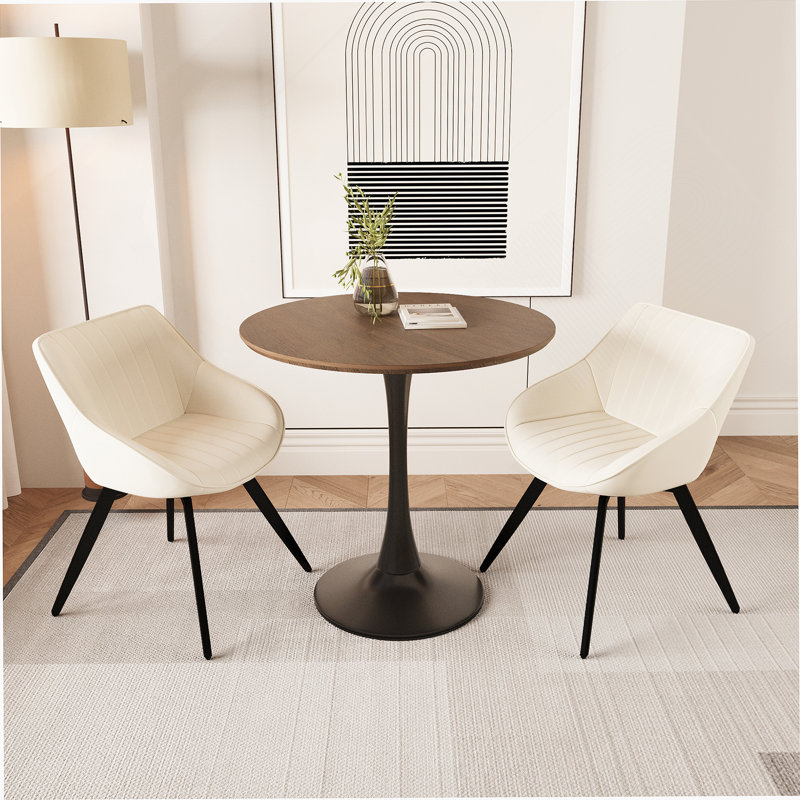 Table de salle à manger 31,5 po, Beige, Noyer