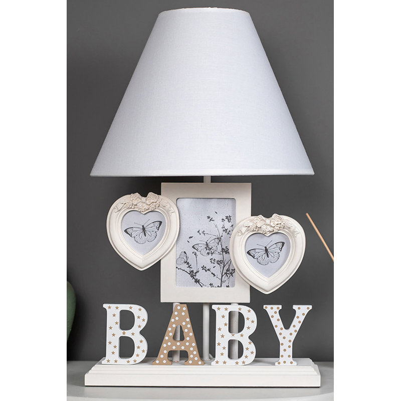 Lampe de table 20 po Ethelen, Blanc, Brun