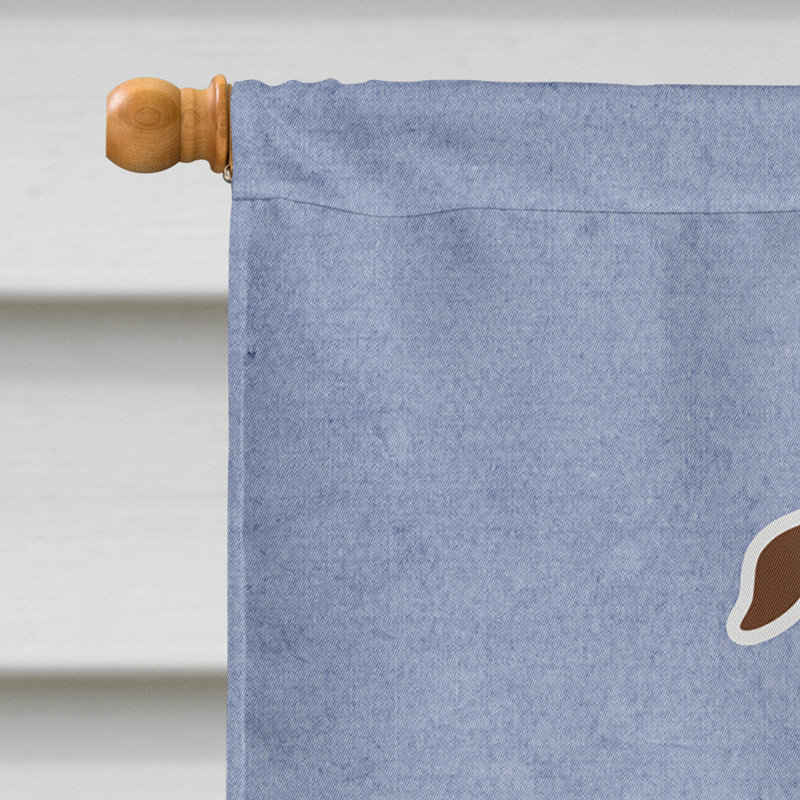 Polyester 2 côtés 40 x 28 po welcome drapeau maison, Staffordshire bull terrier chocolat assis