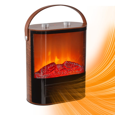 Electric Fireplace Heater 1500W Space Heater with 3D Realistic Flame Portable Heater Christmas Gift