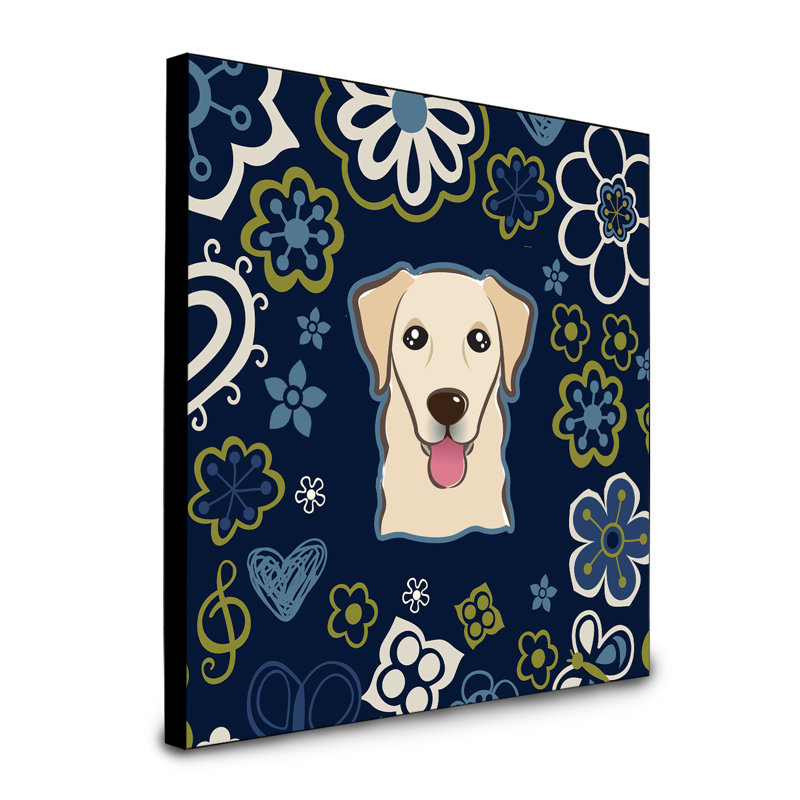 Art encadré fleurs teckel à long Bissell, Golden retriever 1