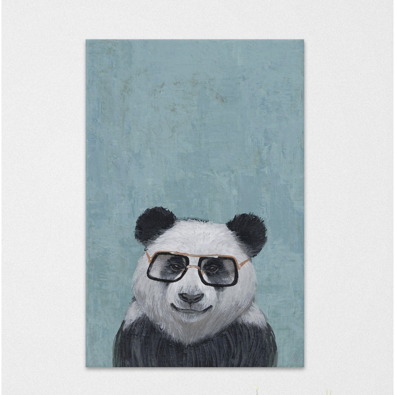 Studious Panda - Wrapped Canvas Painting, 30cm H x 20cm W