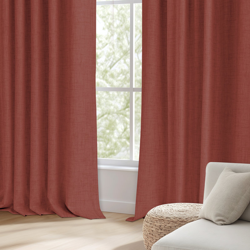 Graciella Thermal Insulated Faux Linen Textured 100% Blackout Curtains for Bedroom Living Room Back Tab/Rod Pocket, Cream