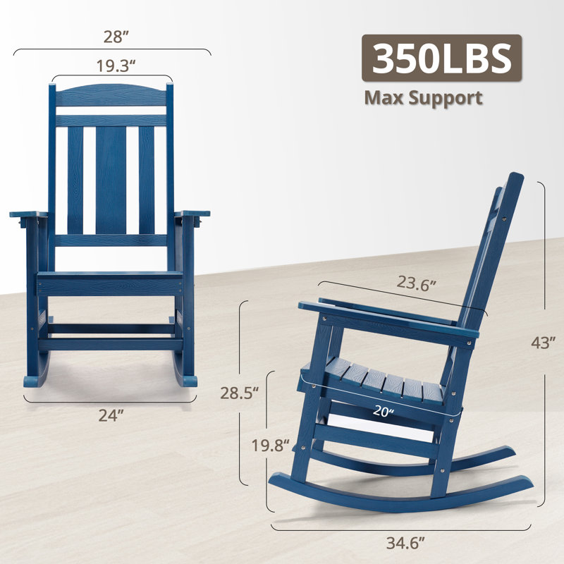 Chaise Adirondack berçante ChiPS HDPS, Bleu