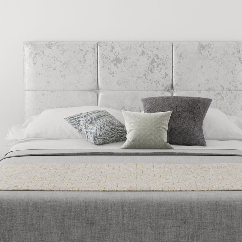 Kellen Upholstered Headboard, Single (3'), Velvet Silver