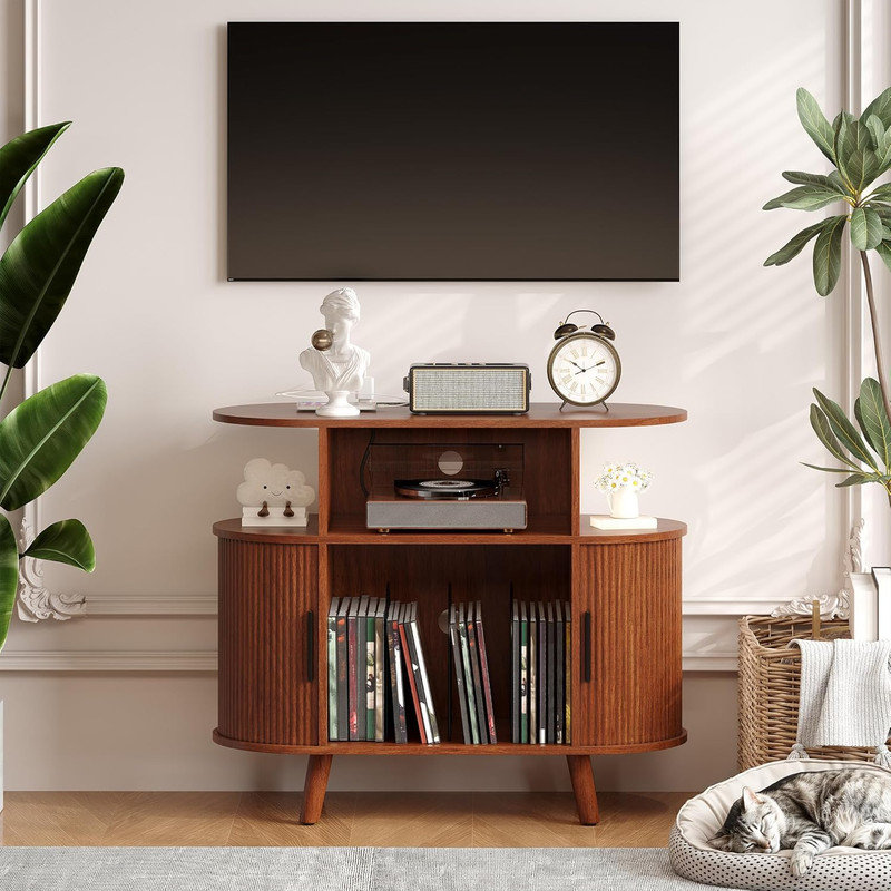 Unfinished Media Shelves with Fireplace Included