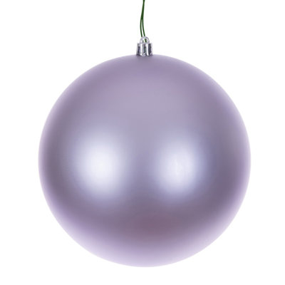  4" Lavender Matte Seamless Ball UV Drilled. Includes 6 ornaments per box.