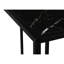 Table d'appoint noire - Design d'angle étroit pour le salon, avec structure en métal, console et plateau en stratifié d'aspect marbre moderne pour chambre à coucher, peu encombrant