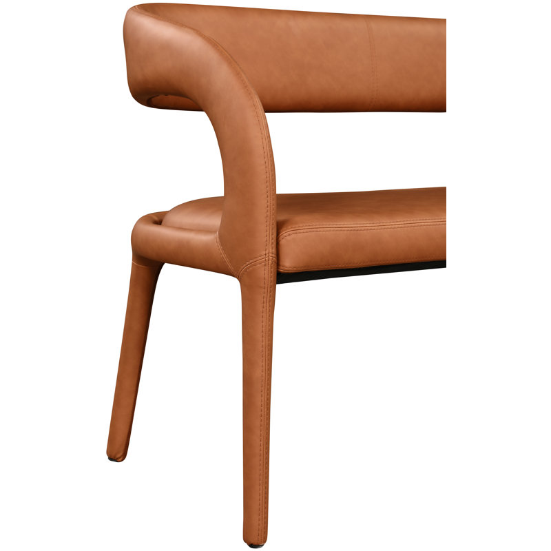 Sylvester Aurich Faux Leather Bench, Cognac Vegan Leather