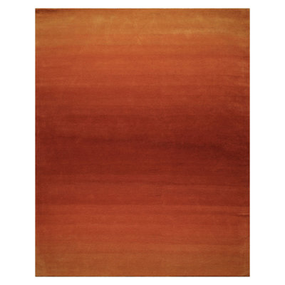 LoomBloom Burnt Orange Ombre Rug for Eclectic Interiors