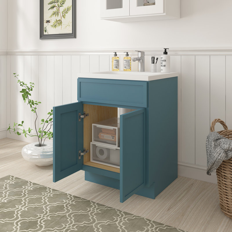 Base de meuble-lavabo simple 24 po seulement, Sarcelle