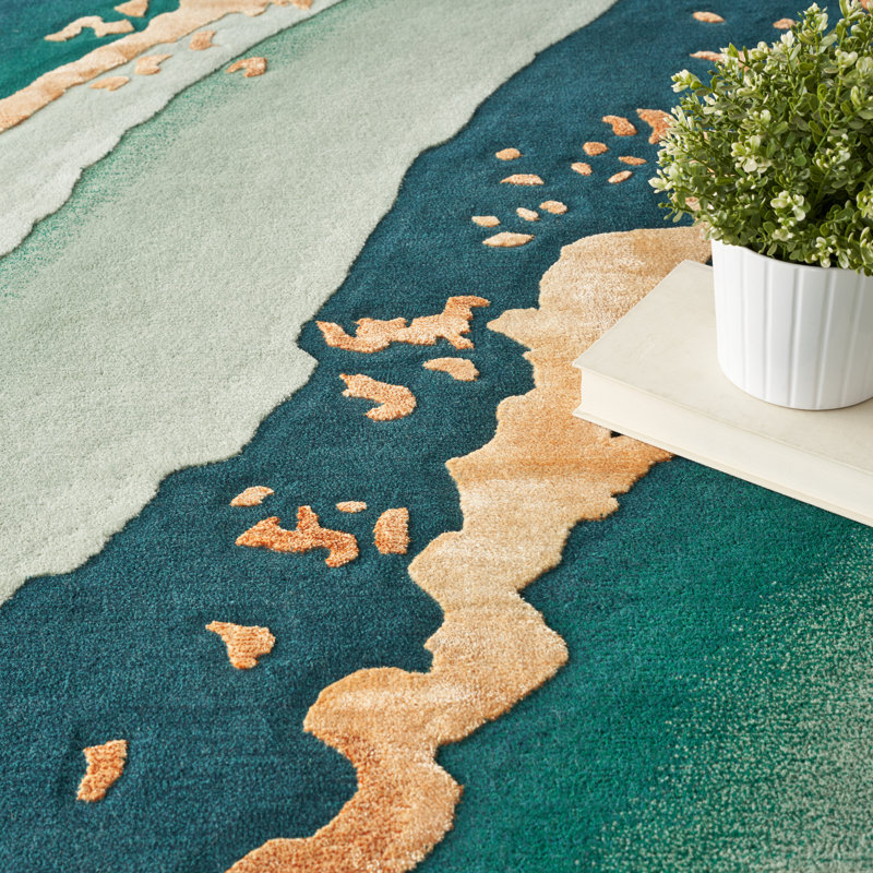 Viscose Abstract Indoor Rug, Rectangle 9'9" x 13'9"