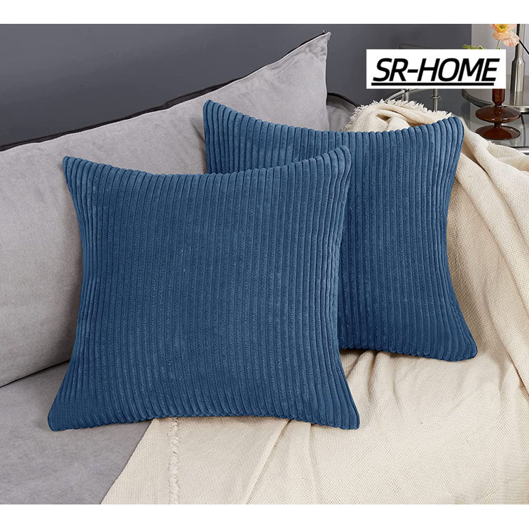 Soft Corduroy Striped Velvet Rectangle Decorative Throw Pillow