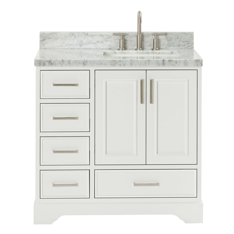 Meuble-lavabo simple avec plateau Abshire 37, Blanc