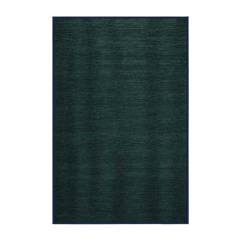 Machine Washable Solid Blue Area Rug, Rectangle 7' x 9'