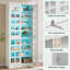 Armoire de rangement avec tablettes réglables et lumières DEL (blanc)-185910111