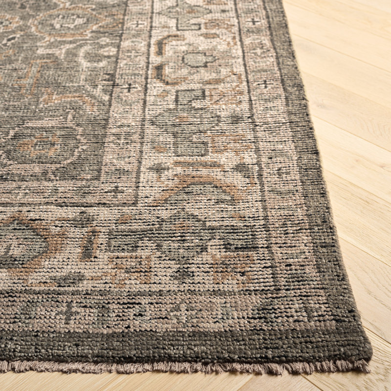 Izmir Hand-Knotted Wool Linen Area Rug, Rectangle 6' x 9'