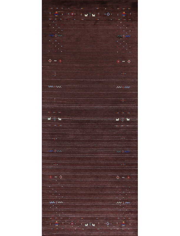 Tapis de style tribal en soie Gabbeh