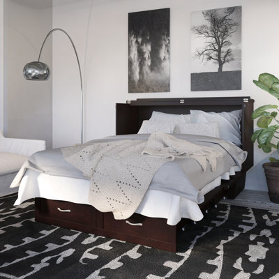 Greeson Murphy Bed Chest with 6" Mattress, Storage Drawer & Built-in Charger by Red Barrel Studio