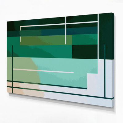 «Hard Edge», art mural sur toile vert 50