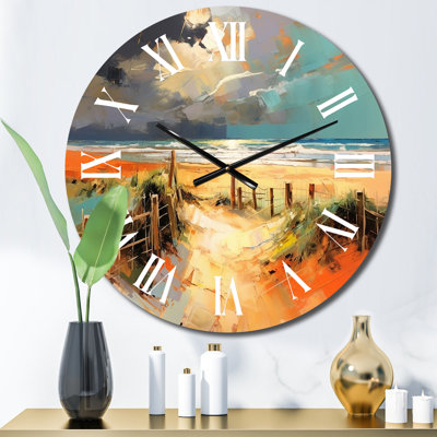 Horloge murale en métal Beach I