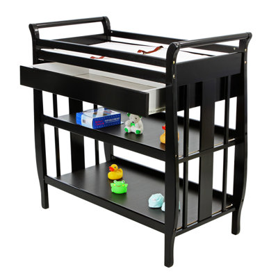 Deluxe Sleigh Changing Table in Black