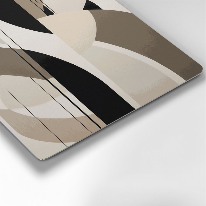 Abstrait formes 63, art mural gris en métal, H 11 po x l 14 po