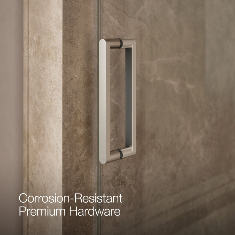 Revel 27.25'' x 70'' Pivot Shower Door with CleanCoat® Technology, Crystal Clear, Bright Polished Silver
