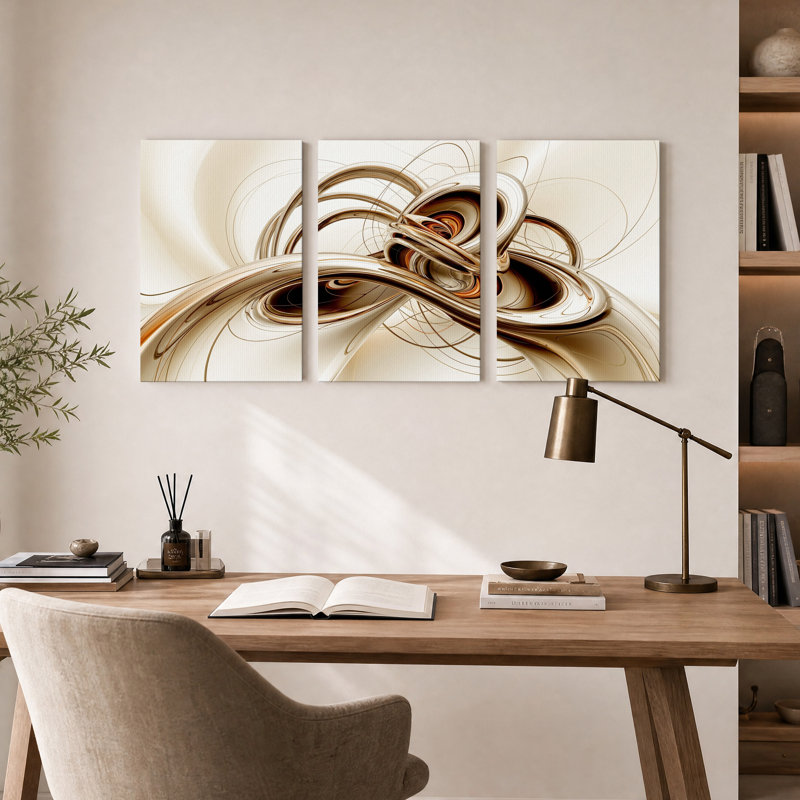 Toile abstraite liquide or et bronze, ensemble de 3 toiles, 36"H x 24"W x 3pcs