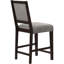 Gris et tabourets de comptoir pour 2 personnes, mobilier de salle à manger, dossier souple, pieds carrés stables pour 2 personnes, style transitionnel, matériau 100%, pieds en bois