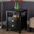 Escoto Black Square Nightstand is constructed from solid and engineered wood, 25 H, 20 W and 20 D