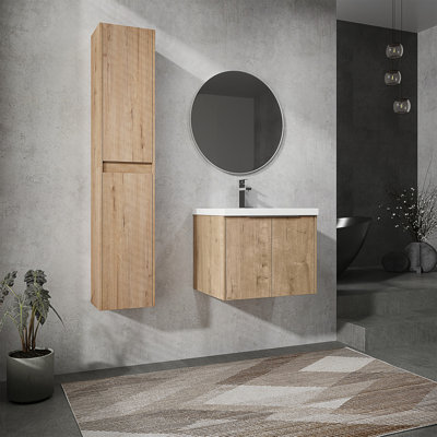 Meuble-lavabo mural 24 po avec lavabo et armoire d'appoint 24 po