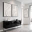 Ensemble d'art mural abstrait moderne 3 pièces, toile gris blanc minimaliste avec revêtement en porcelaine de cristal pour le salon