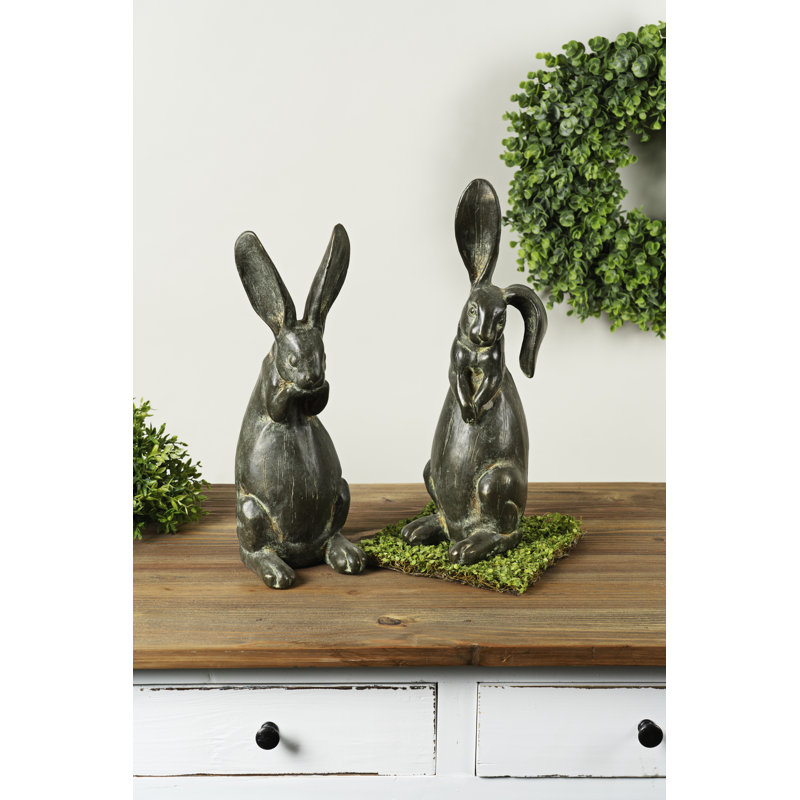 2 Piece Gumbranch Floppy Eared Rabbits Polystone Set