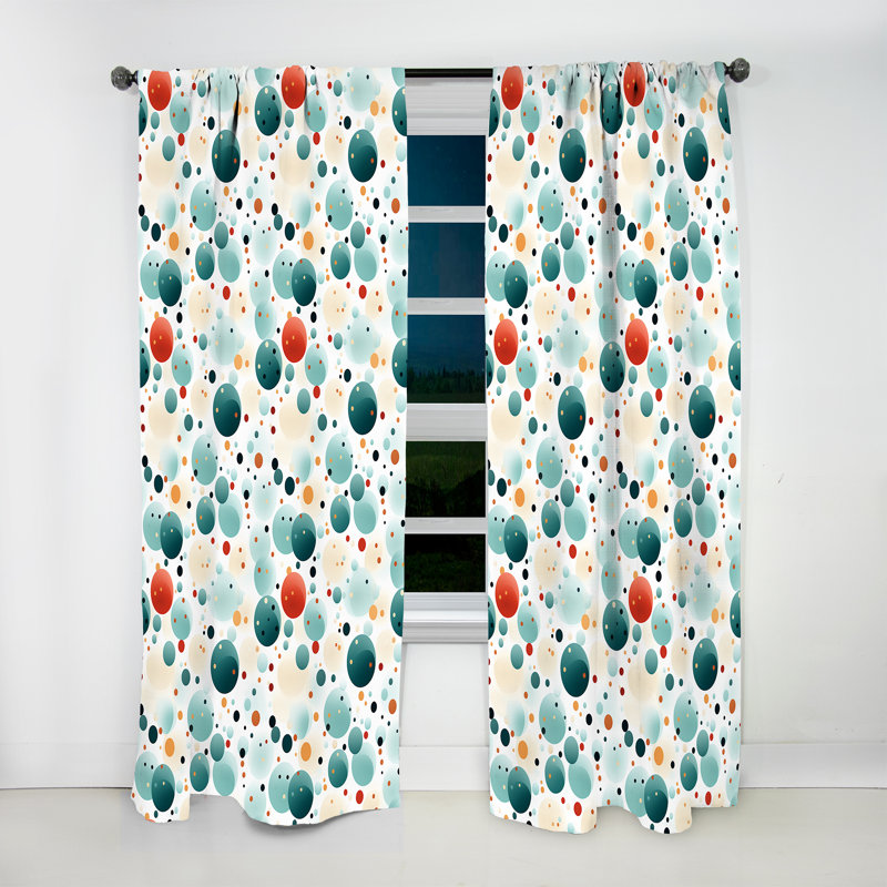 Simplicité scandinave à motif de pois I - Rideau obscurcissant abstrait - 1 panneau, L 52 po x L 108 po
