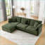 Canapé modulaire, canapé convertible en forme de L moderne à 4 places avec repose-pieds de rangement pour le salon, tissu serviette vert sauge | Vert sauge | Mousse-1786612107