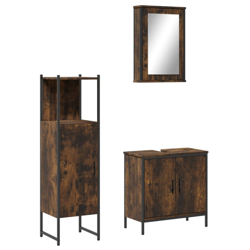 Verdie Bathroom Furniture Suite, Smoked Oak
