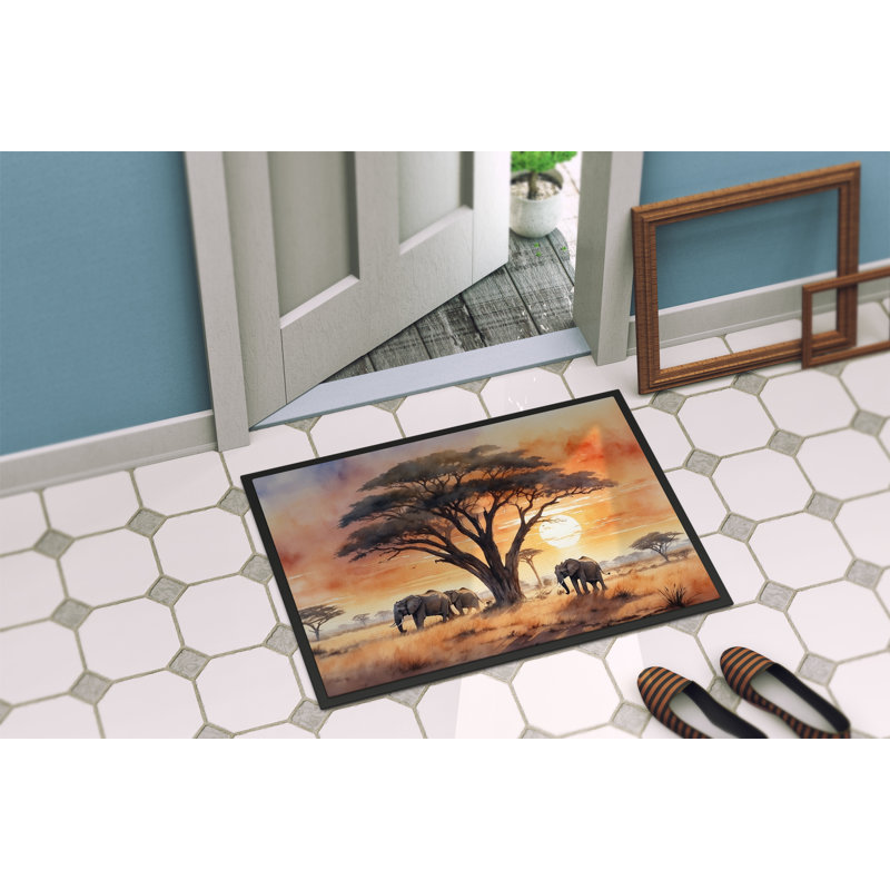 Paillasson Elephants Savanna, L 24 po x L 36 po