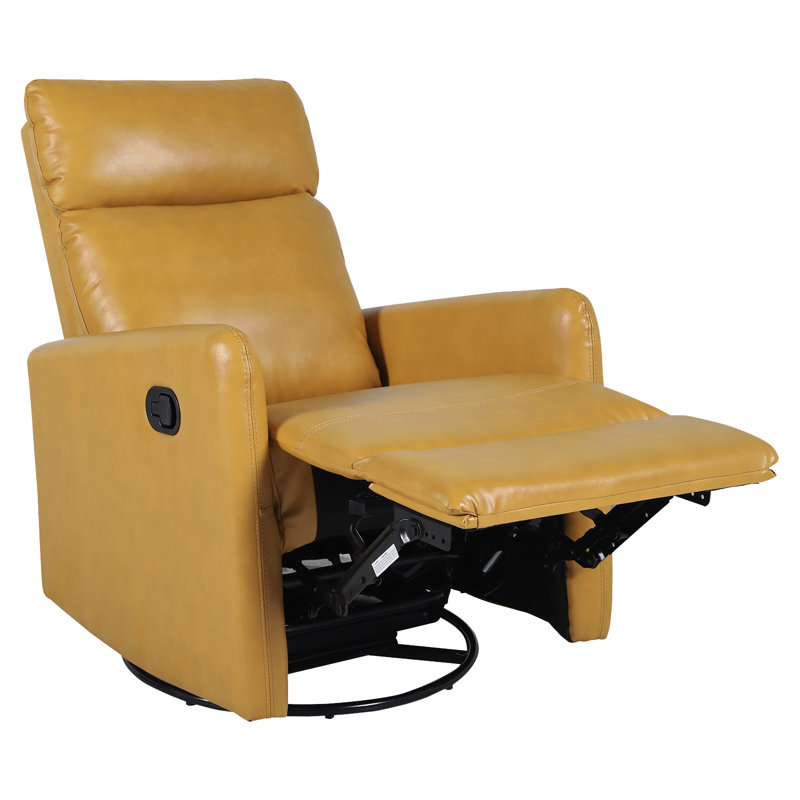 Fauteuil inclinable standard pivotant standard de 27,16 po Rillie, Similicuir moutarde