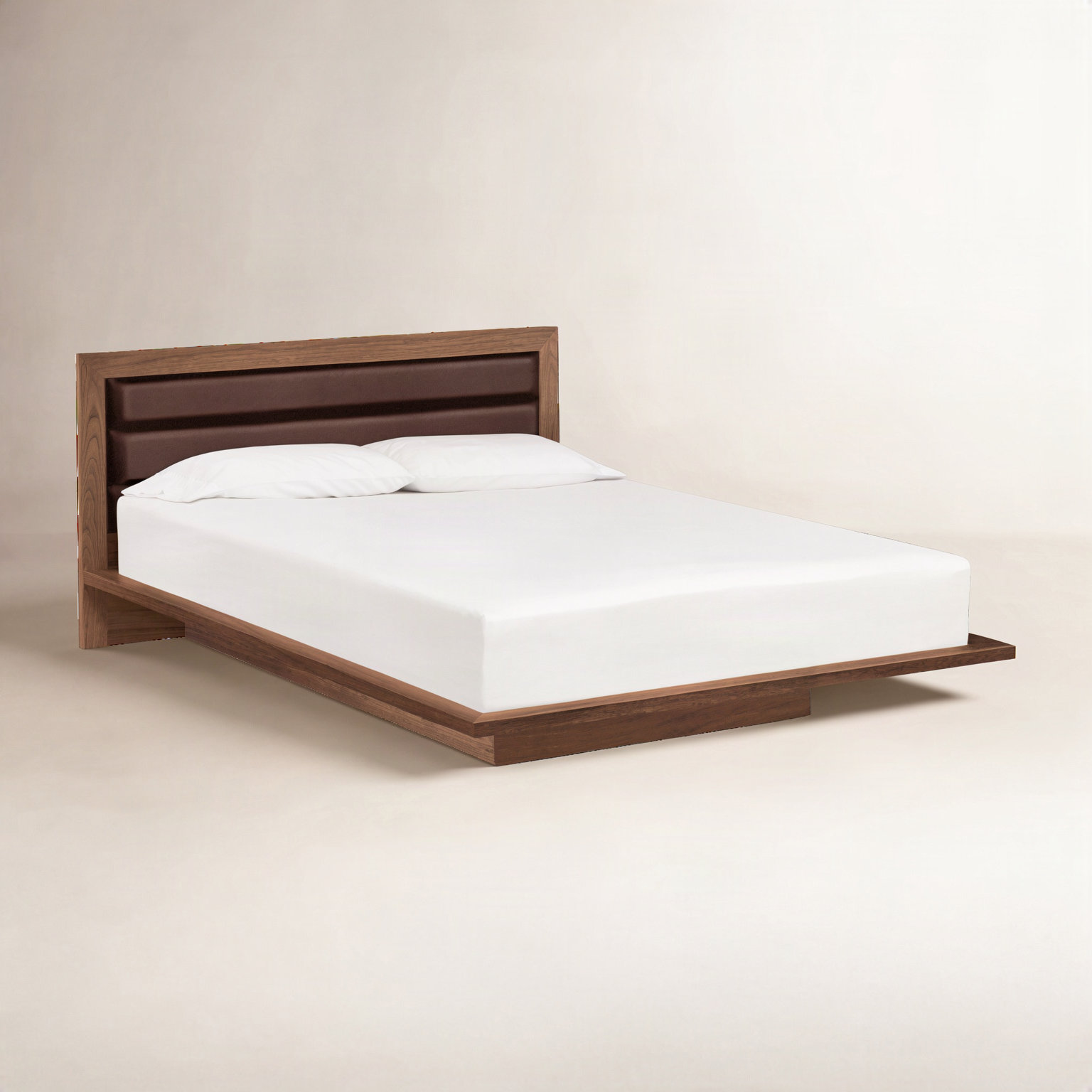 Moduluxe Walnut Bed, King, Coffee, Natural Walnut