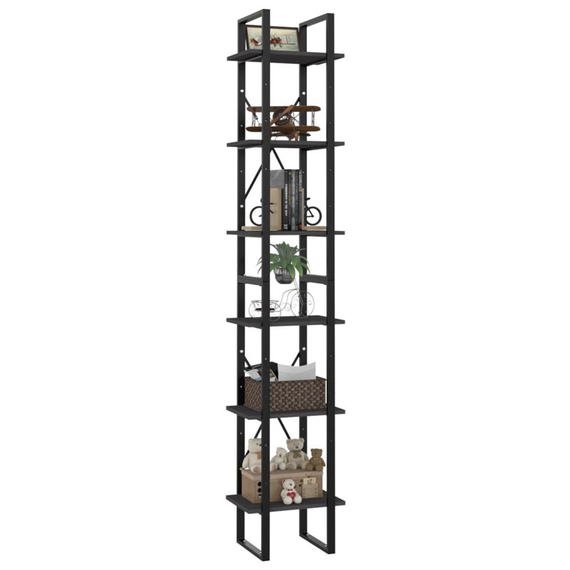 Bibliothèque Canne en bois d'ingénierie, Gris, (6 tablettes) H 82,7 po x l 15,7 po x P 11,8 po