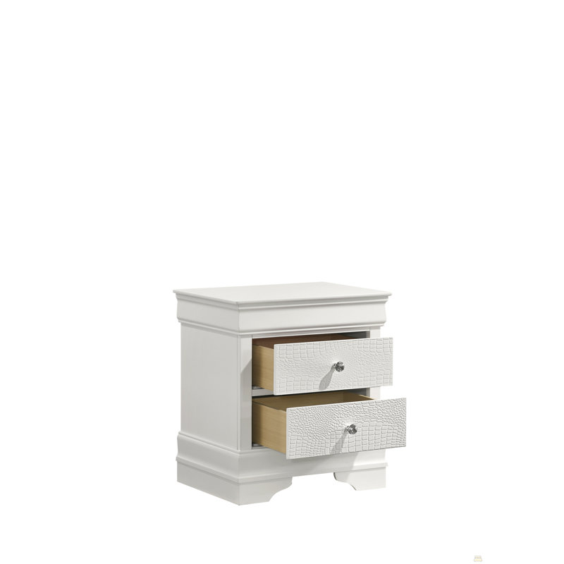 2-Drawer Night Stand Made With Wood, White