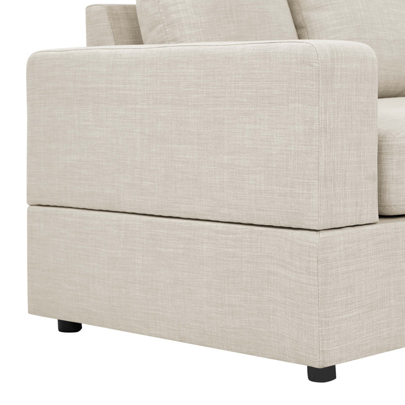 Canapé modulaire Bernathe, Mélange de lin amande