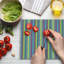 Multicolore grande planche à découper à chevrons Ambesonne